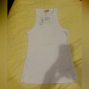 James Perse White Ribbed Cotton Tank